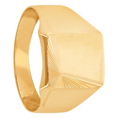 Sun 375/1000 Yellow Gold Signet Ring, 10.50 x 13 mm - Imperium