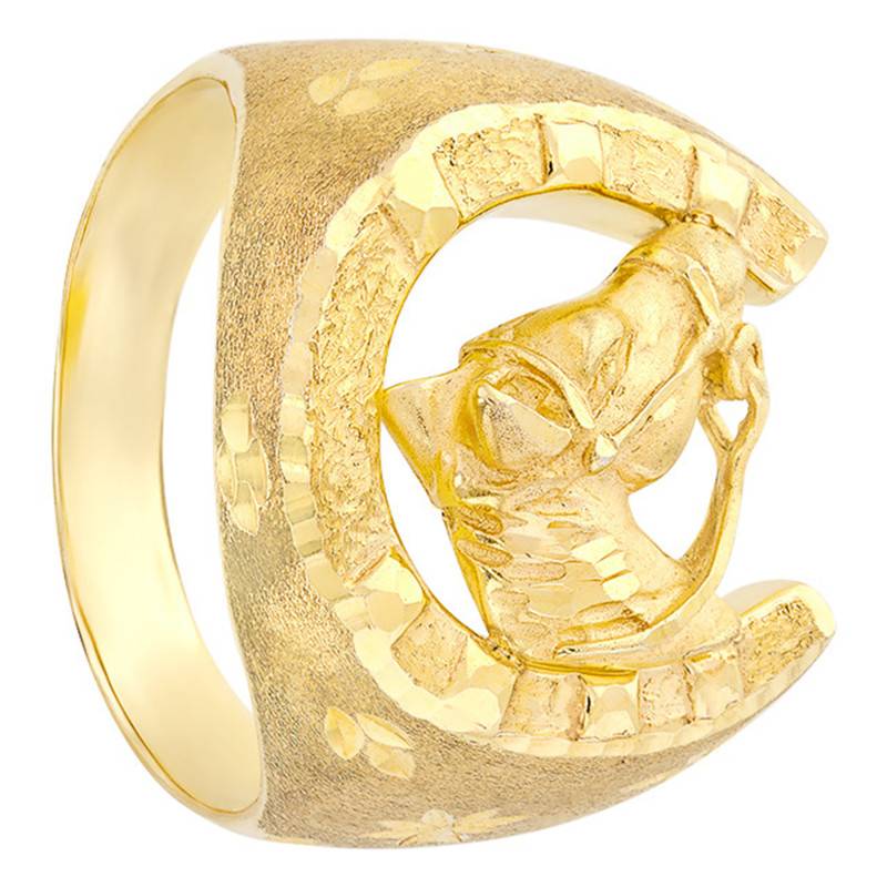 750/1000 Yellow Gold Horseshoe Face Signet Ring - Imperium