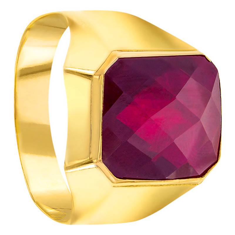 375/1000 Yellow Gold Rectangular Signet Ring, 12.50 x 14 mm - Imperium