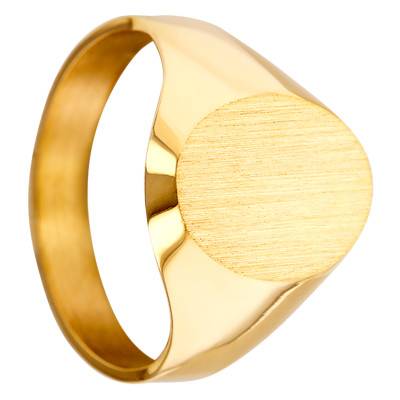 750 Yellow Gold Signet Ring, 10 x 14 mm - Imperium