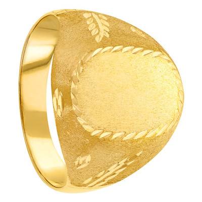 750/1000 Yellow Gold Oval Signet Ring, 10 x 15 mm - Imperium