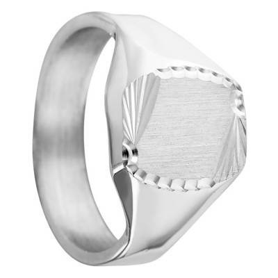 Chevalière Soleillée en Argent Massif, 11 x 13 mm - Imperium