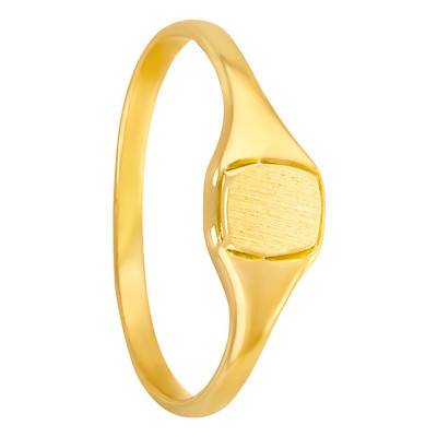 750/1000 Yellow Gold Rectangular Signet Ring, 3 x 4 mm - Imperium