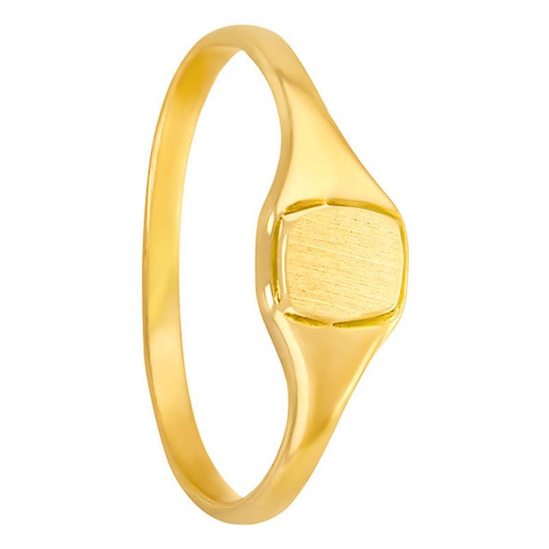 750/1000 Yellow Gold Rectangular Signet Ring, 3 x 4 mm - Imperium