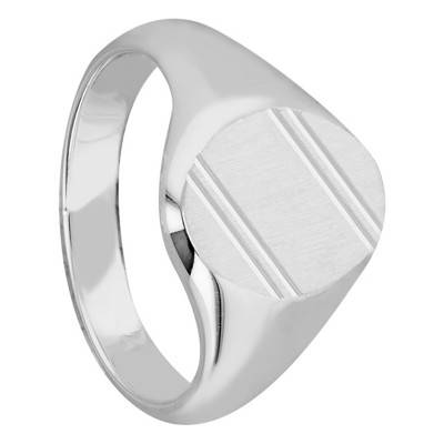 925 Silver Oval Bezel Signet Ring, 10,50 x 13 mm - Imperium