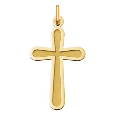 750/1000 Yellow Gold Latin Cross Pendant 15x25mm - Argyor