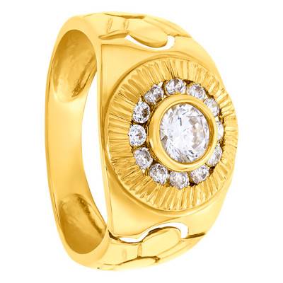 Yellow Gold 375/1000 Round Signet Ring 12,50 x 12,50 mm - Imperium