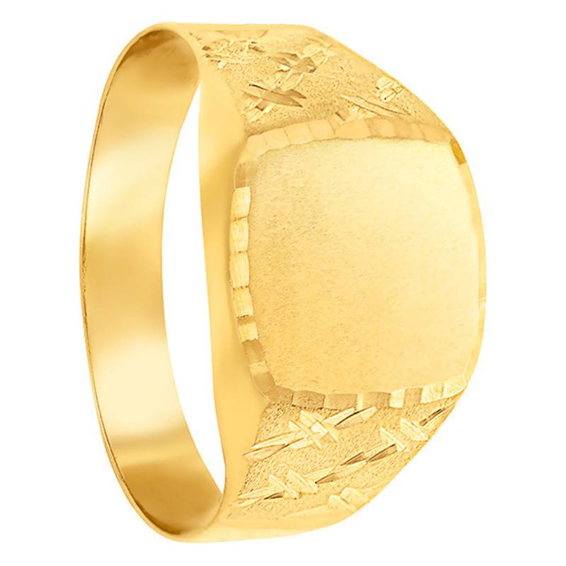 750/1000 Yellow Gold Square Signet Ring, 10 x 10 mm - Imperium