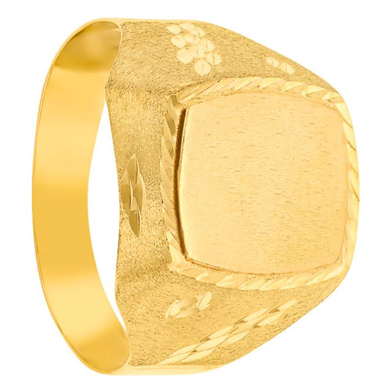 750/1000 Yellow Gold Signet Ring, 11 x 13 mm - Imperium