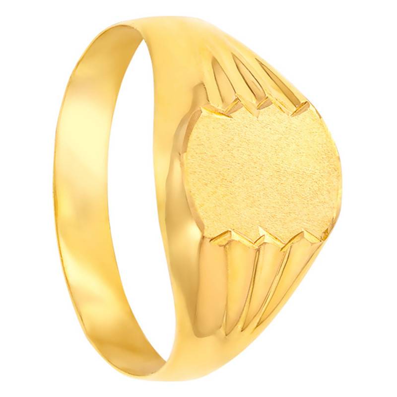 750/1000 Yellow Gold Oval Signet Ring, 6.50 x 9 mm - Imperium