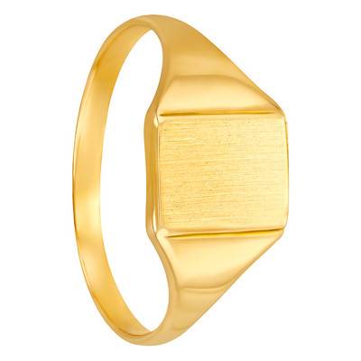 750/1000 Yellow Gold Rectangular Signet Ring, Size 6.50 x 8 mm - Imperium
