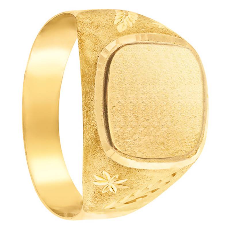 375/1000 Yellow Gold Rectangular Signet Ring, 13 x 14 mm - Imperium
