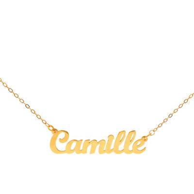 Customizable Gold-Plated Name Bar Necklace, 40 cm to 44 cm Length - Emanessence