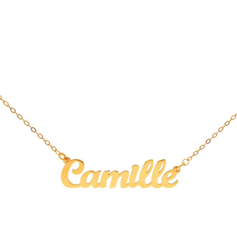 Customizable Gold-Plated Name Bar Necklace, 40 cm to 44 cm Length - Emanessence
