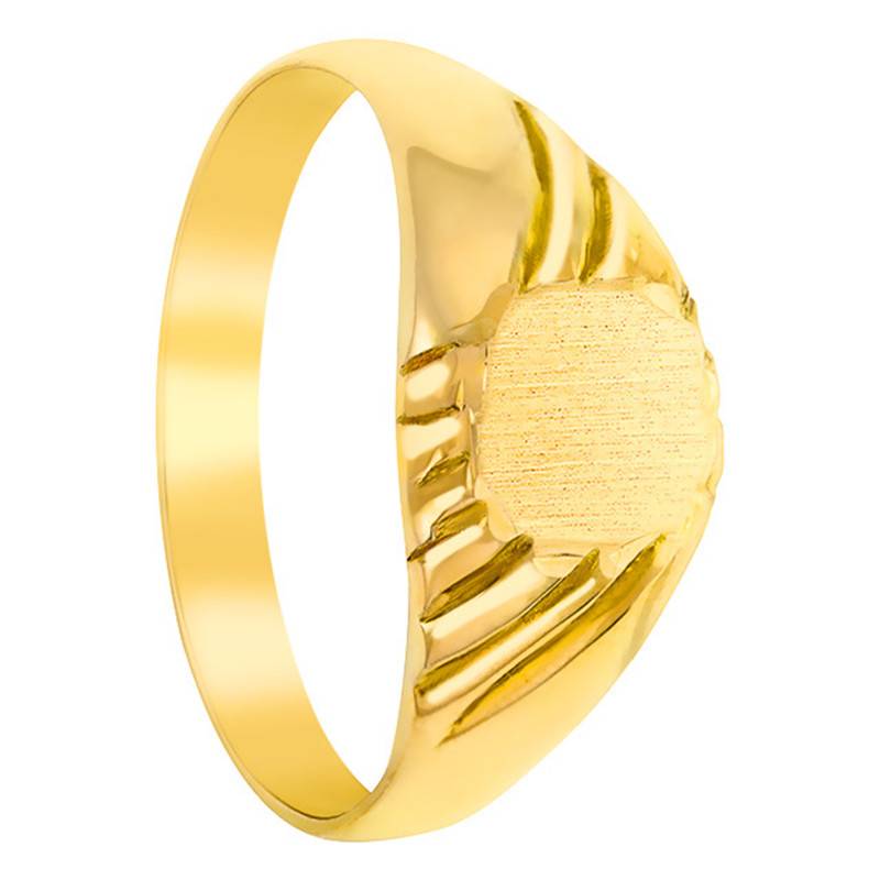 375/1000 Yellow Gold Oval Signet Ring, 6.50 x 7 mm - Imperium