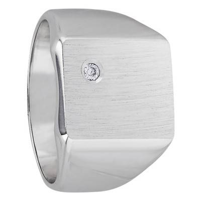 Rectangular 925 Silver & Zirconium Oxide Signet Ring - Imperium
