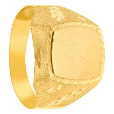 375/1000 Yellow Gold Signet Ring, 11 x 13 mm - Imperium