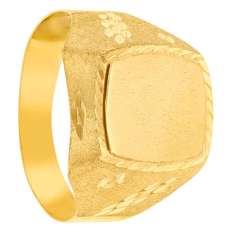 375/1000 Yellow Gold Signet Ring, 11 x 13 mm - Imperium