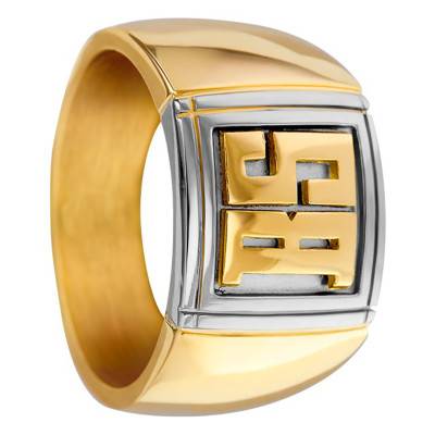 Yellow 375/1000 Gold Face Plate Signet Ring, 13 x 13 mm - Imperium