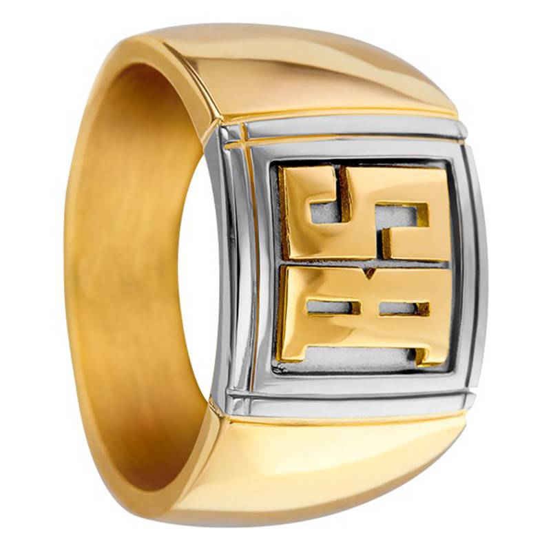 Yellow 375/1000 Gold Face Plate Signet Ring, 13 x 13 mm - Imperium