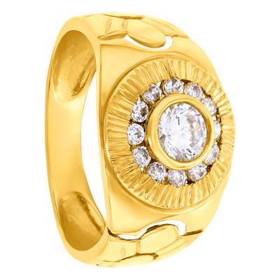 Chevalière Ronde 12.5 x 12.5 mm, Or Jaune 750 - Imperium