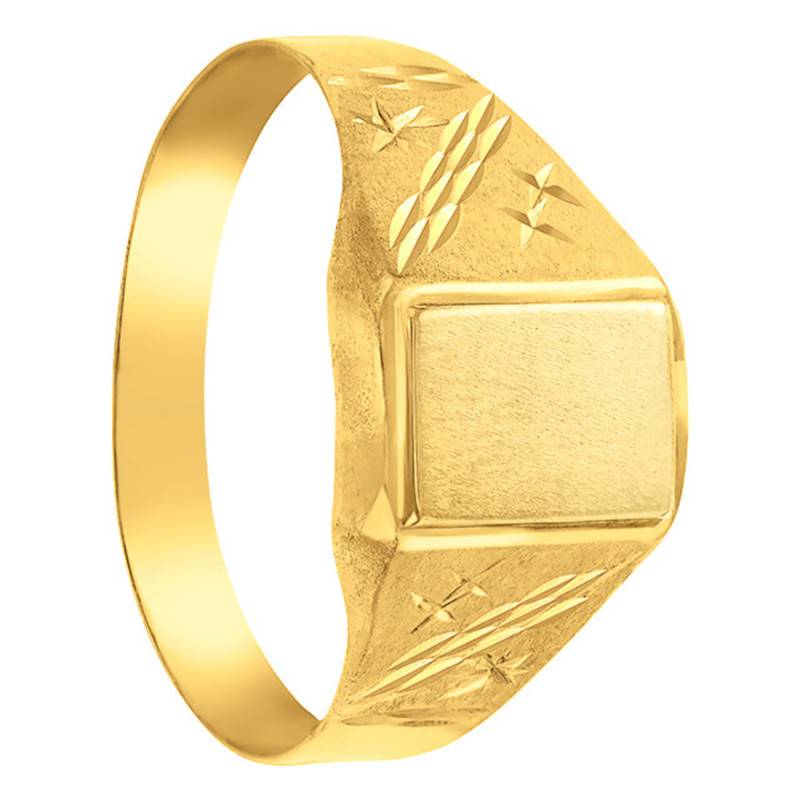 375/1000 Yellow Gold Rectangular Signet Ring, 5.50 x 8 mm - Imperium