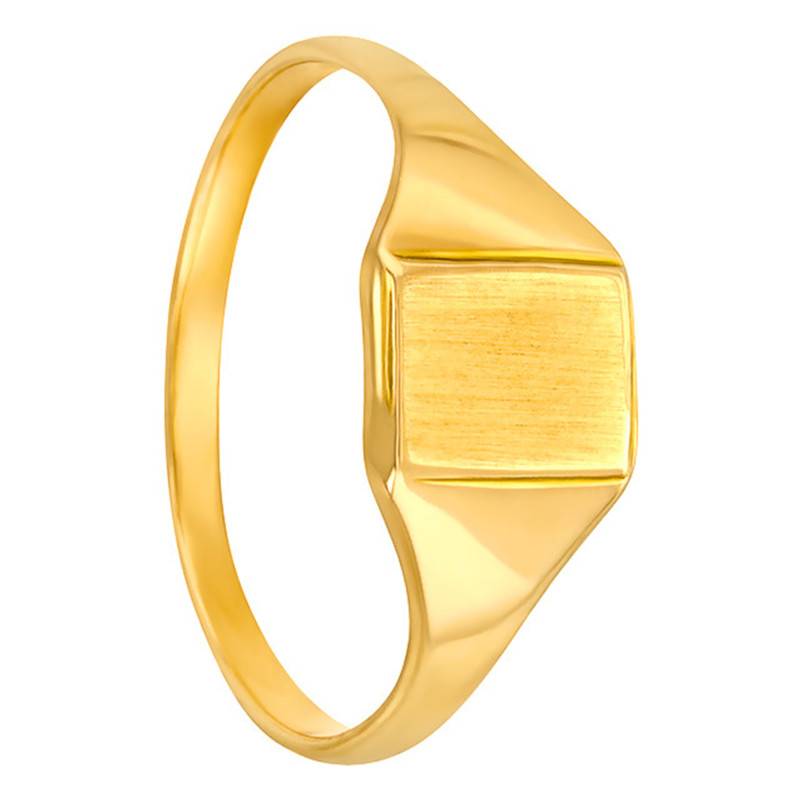 375/1000 Yellow Gold Rectangular Signet Ring, 5 x 5.50 mm - Imperium