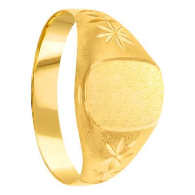 375/1000 Yellow Gold Oval Signet Ring, 7.50 x 9 mm - Imperium