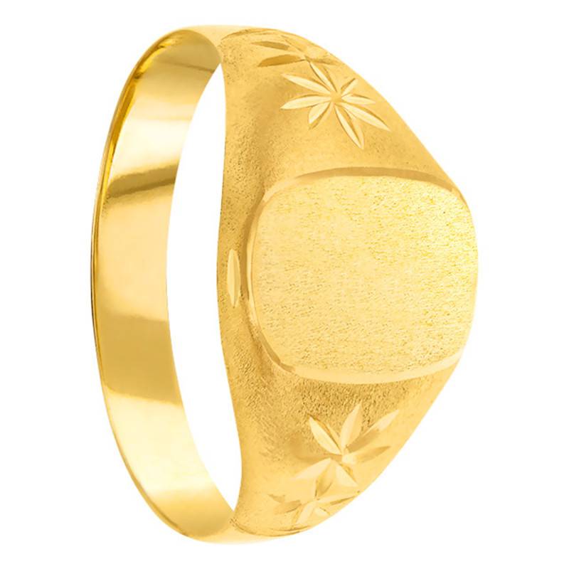 375/1000 Yellow Gold Oval Signet Ring, 7.50 x 9 mm - Imperium
