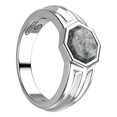 925 Silver & Mother-of-Pearl Cosmostone Signet Ring - ESA036 - Zancan