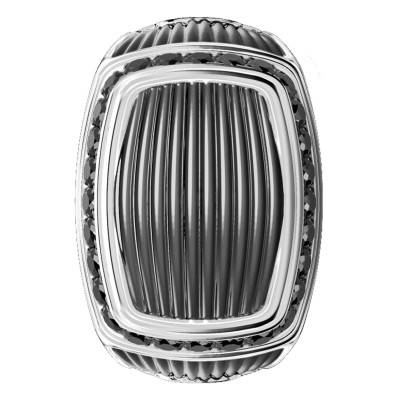 925 Silver & Black Spinels Cosmopolite Signet Ring - EXA088 - Zancan