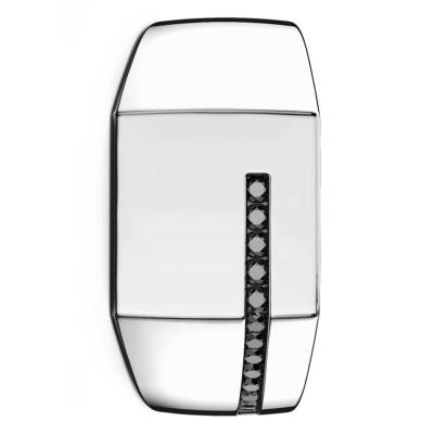 925 Sterling Silver & Black Spinel Insignia Signet Ring - ESA057 - Zancan