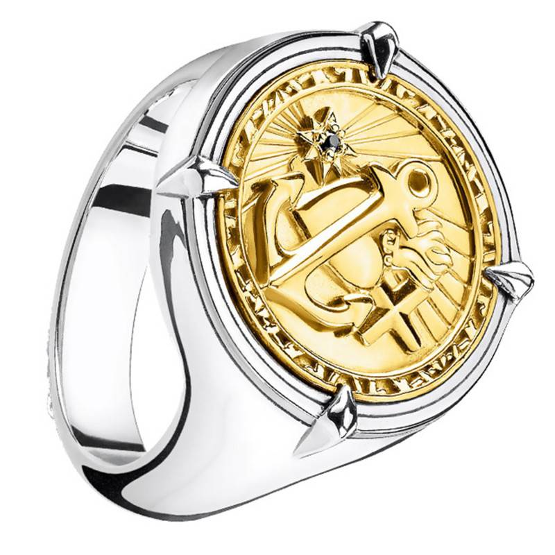 925 Sterling Silver Yellow 750/1000 Gold-Plated Faith Love Hope Ring - TR2246-849-39 - Thomas Sabo