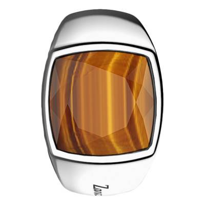 925 Silver & Brown Tiger's Eye Cosmostone Ring - ESA005-T - Zancan