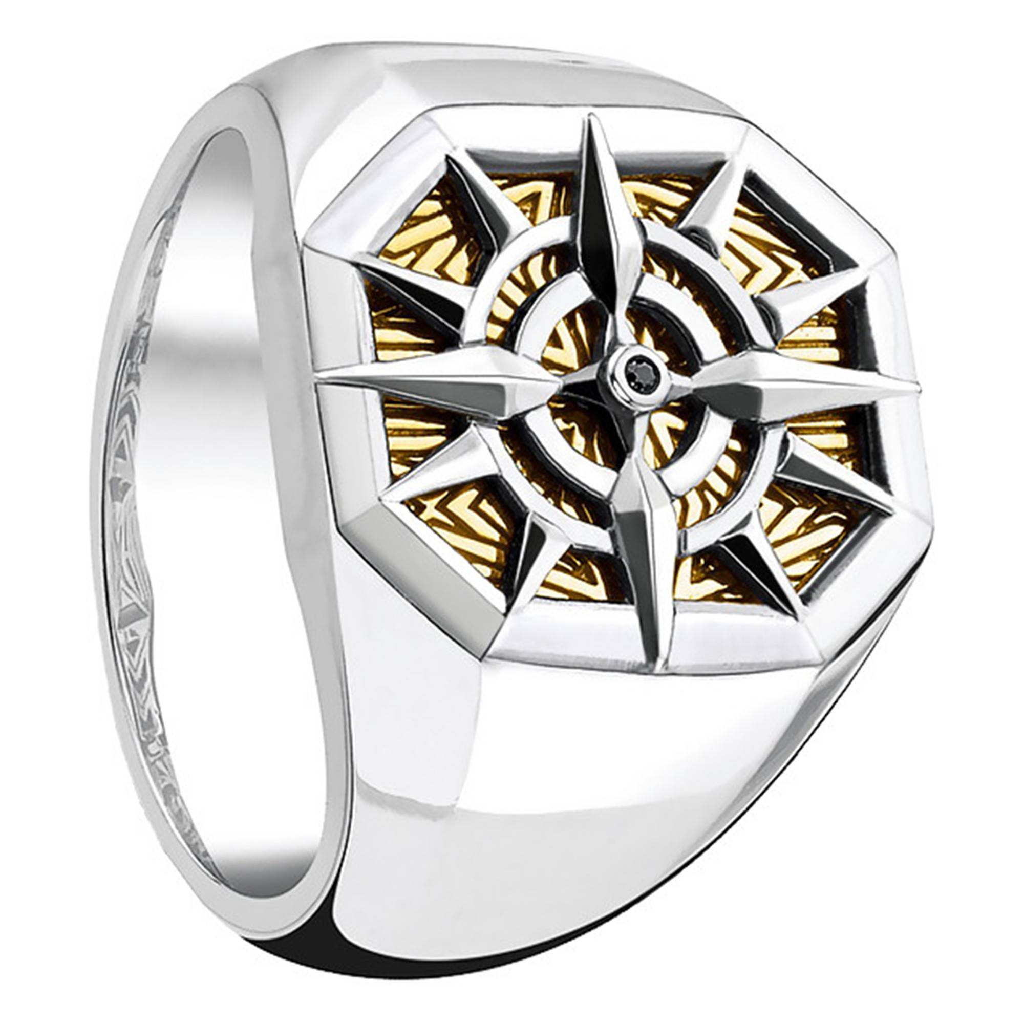 Bague boussole plaqué or, TR2278-849-7 Thomas Sabo Ocarat
