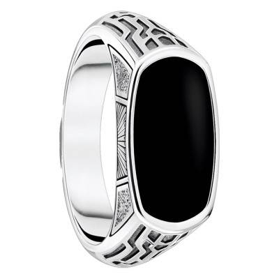 Chevalière Chemin de vie Onyx Noir en Argent TR2429-507-11 - Thomas Sabo