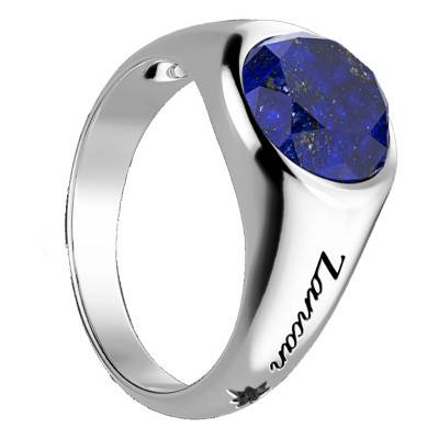 925 Silver & Lapis Lazuli Eternity Signet Ring - EXA237-L - Zancan