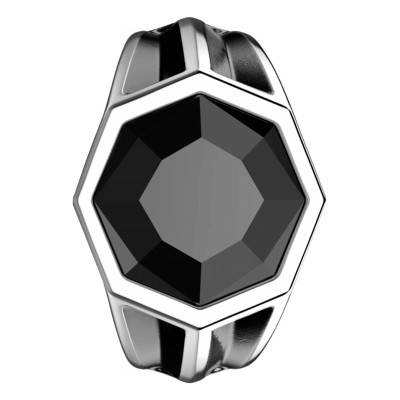 925 Silver & Onyx Cosmostone Signet Ring - ESA023 - Zancan