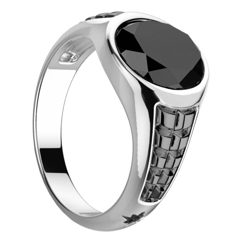 925 Silver & Onyx Cosmostone Signet Ring - EXA214 - Zancan