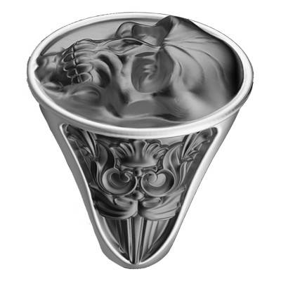 925 Silver Evanescent Skull Vendetta Signet Ring - EXA131 - Zancan