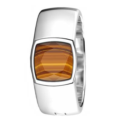 925 Silver & Brown Tiger's Eye Cosmostone Ring - ESA004-T - Zancan