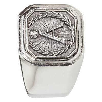 Stainless Steel and 925 Silver Alphabet Signet Ring - Thomas V