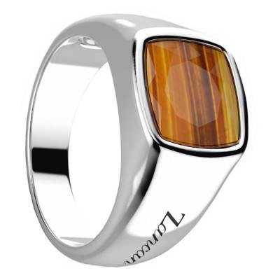 925 Silver & Brown Tiger Eye Cosmostone Ring - ESA006-T - Zancan