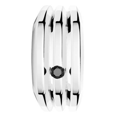 925 Silver & Black Spinel Insignia Signet Ring - ESA058 - Zancan