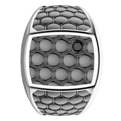 925 Silver Burnished Cosmopolitan Signet Ring - EXA169 - Zancan