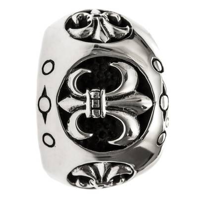 925 Silver Domed Royal Fleur-de-Lis Signet Ring - Orus Bijoux