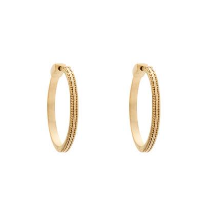Yellow Gold-Plated Hanna Hoop Earrings, 30 mm Diameter - Ana & Cha