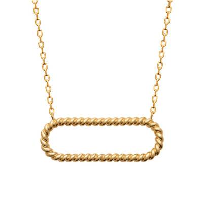 Gold-Plated Rectangle Necklace, Length 4 cm - Ana & Cha