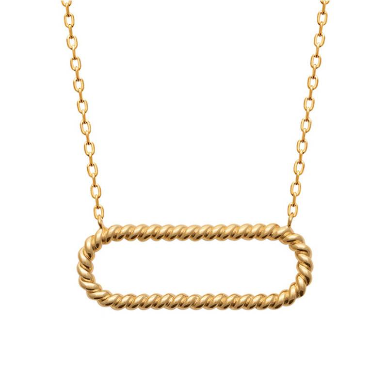 Gold-Plated Rectangle Necklace, Length 4 cm - Ana & Cha