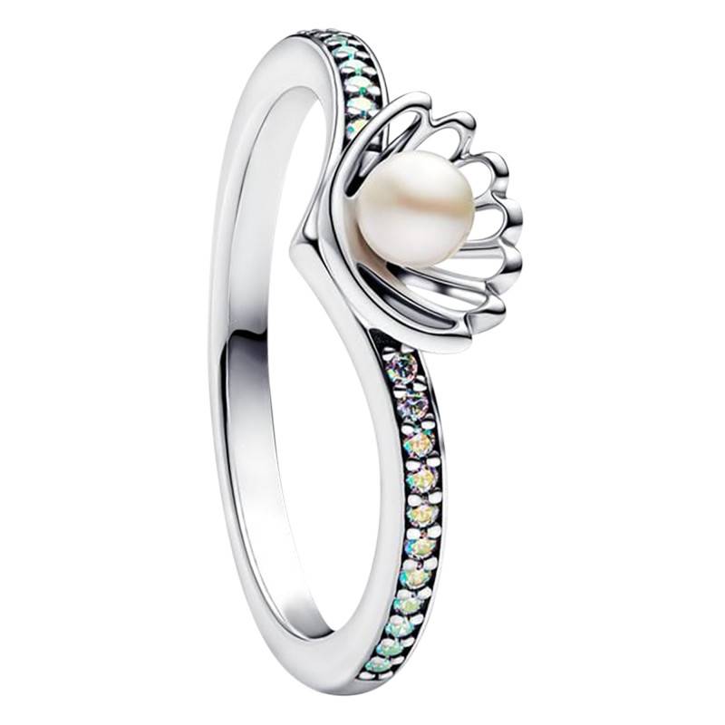 925/1000 Silver Disney Princess Ariel Shell Ring & Cultured Pearl - Pandora